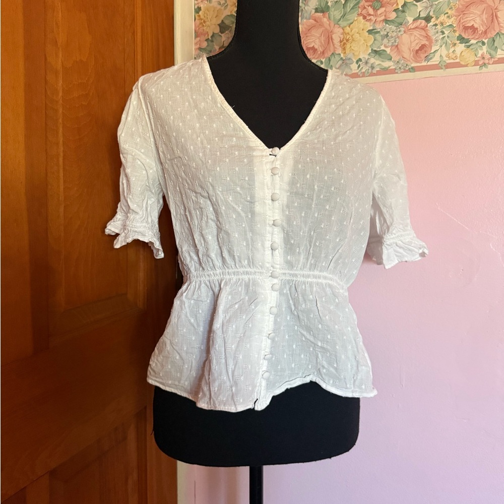 Madewell Button Up Waisted Blouse - Picture 10 of 10
